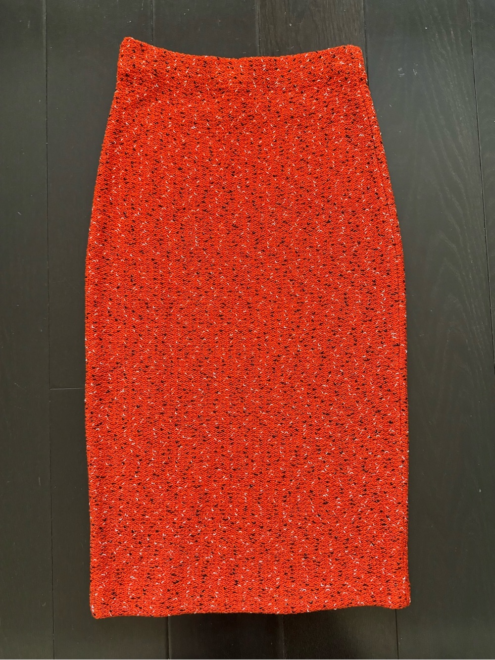 St. John Orange Tweed Pencil Skirt - Women